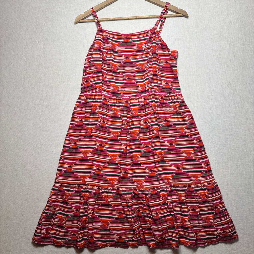 LOFT Tiered Smocked Sundress‎ Striped Boho Casual Womens Size 6